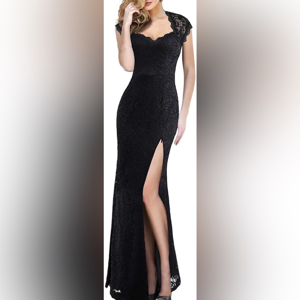VFSHOW Womens Elegant Sweetheart Neck High Split dress